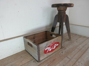 古い明治フレッシーの木箱P963 　 アンティークウッドボックス木製収納ボックスアメリカ雑貨アドバタイジングインダストリアル