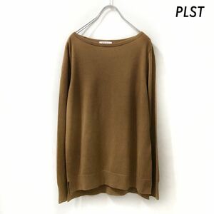 【送料無料】PLST プラステ★長袖ニット セーター ボートネック ブラウン 茶色