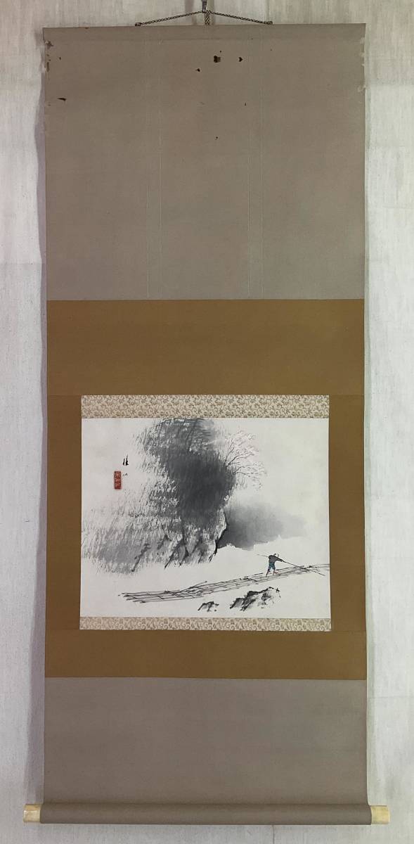 [复制品] 平井梅仙的挂轴, 兰峡的春天, 带盒, 日本画, 京都, 绘画, 日本画, 景观, 风与月