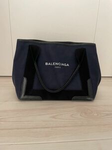 BALENCIAGA トートバッグ　カバス　カバ　ネイビー　S