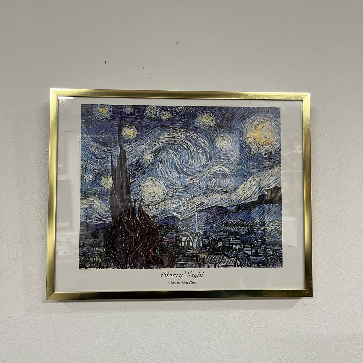 Vintage Van Gogh Noche Estrellada Arte Pintura Pintura Al Óleo Póster Enmarcado Artículos Interiores Antiguos 230105, antiguo, recopilación, bienes varios, otros