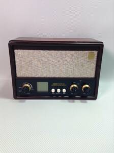 OK6002○ウィズ FM/AM 2バンド ラジオ 唱歌ラヂオ 音楽プレーヤー アンティーク風 レトロ風 SR-01