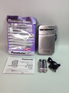 OK6062○Panasonic パナソニック FM/AM 2バンド ラジオ コンパクト RF-P50 説明書/電池/イヤホン 付属 【美品】