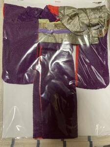 ディーラー製　着物　帯　セット　ジェニー　momoko 27cmサイズ　未使用　紫