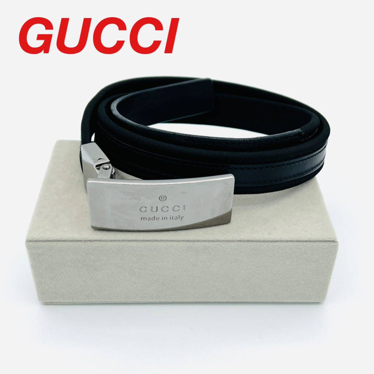 未使用保管品 GUCCI GG ベルト 370543 インターロッキング Gロゴ W約
