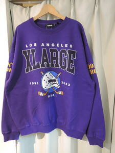 X-LARGE XLARGE XLarge HOCKEY CREWNECK SWEAT лиловый XL размер 2023 новейший популярный товар повторный цена снижена!