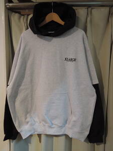 X-LARGE XLARGE XLarge LAYERED HOODED SWEAT ash L size popular commodity price cut!