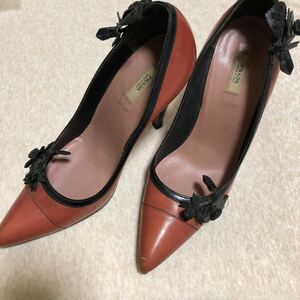 PRADA プラダ　パンプス　341/2 ローズ　パイピング　22.5cm位　　①