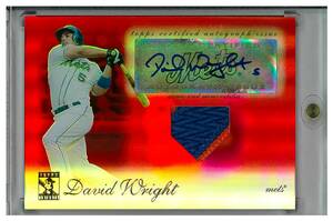 David Wright 2009 TOPPS TRIBUTE RELICS RED AUTO 1/1 直筆サイン