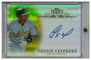 Yoenis Cespedes 2013 TOPPS TRIBUTE GOLD AUTO /15 直筆サイン