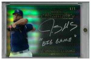 James Shields 2013 TOPPS TRIBUTE ONYX AUTO 1/1 直筆サイン