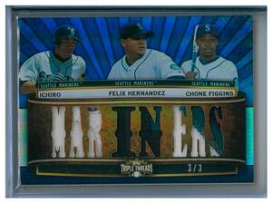 イチロー 2011 TOPPS TRIPLE THREADS SAPPHIRE PATCH 3/3 パッチ