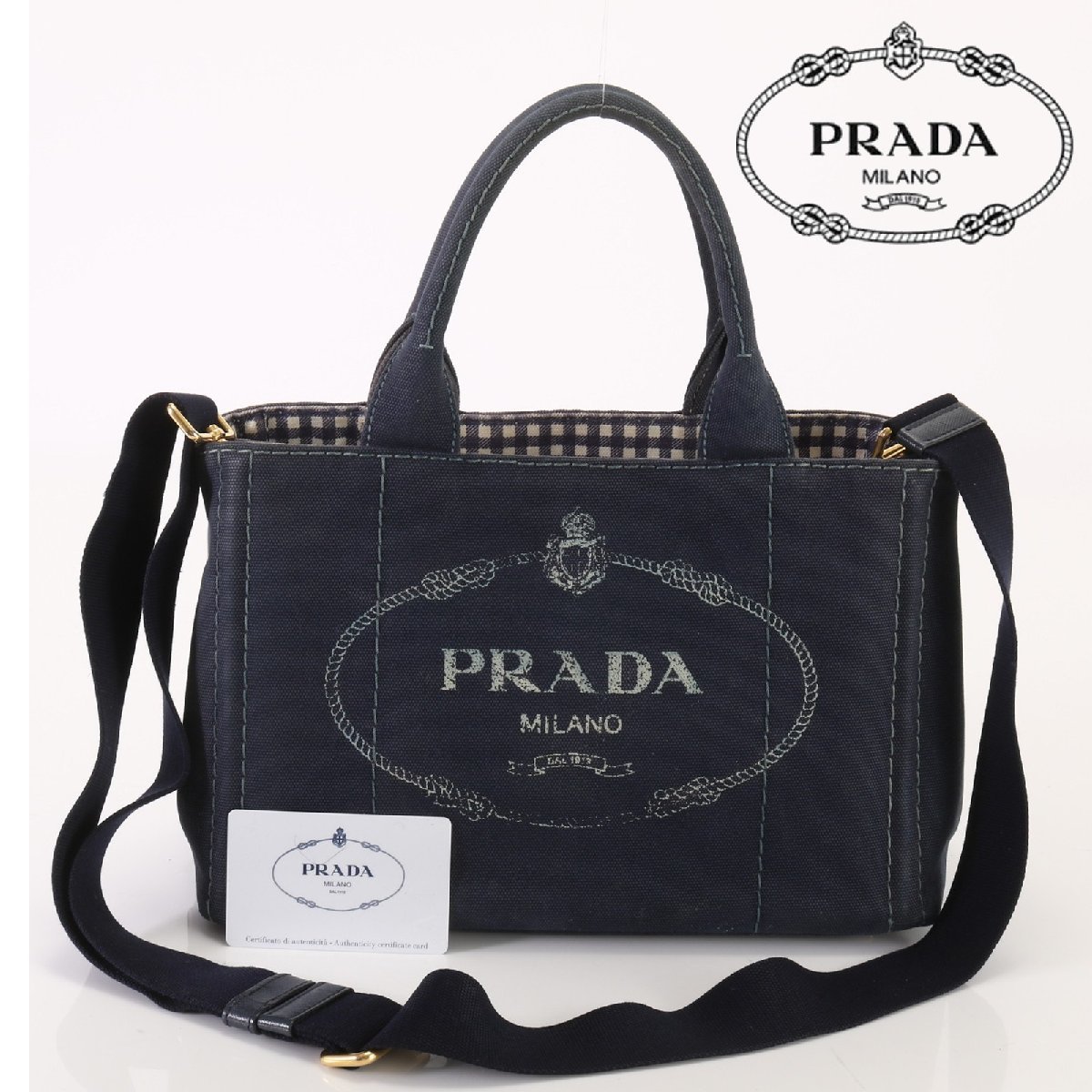 ヤフオク! -「prada プラダ トートバッグ (ネイビー)」の落札相場 ...