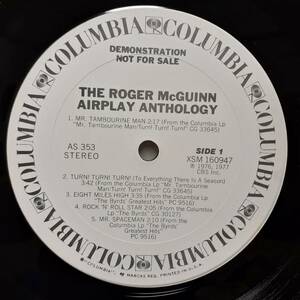 高音質PROMO米オリジLP マト枝両1A！白ラベル！The Byrds / Roger McGuinn Airplay Anthology 1977年 COLUMBIA AS353 ザ・バーズ時代音源