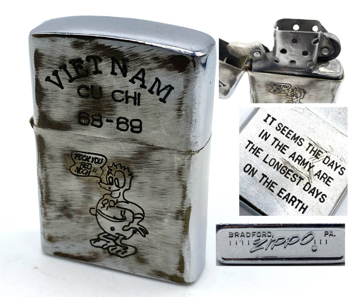 ベトナムZIPPO】本物 1968年製ベトナムジッポー「スヌーピー」NAM