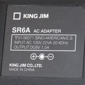 動作品 KING JIM キングジム SR6A TEPRA PRO テプラプロ SR535の付属品 純正ACアダプタ DC6V 1.5Aの画像2