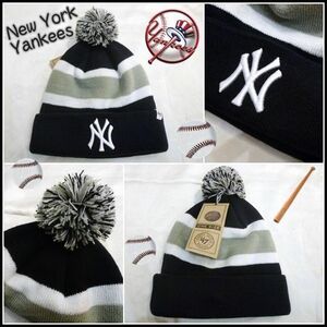 MLByan Keith knitted cap 47BRD Kids baseball bonbon attaching New York Yankees