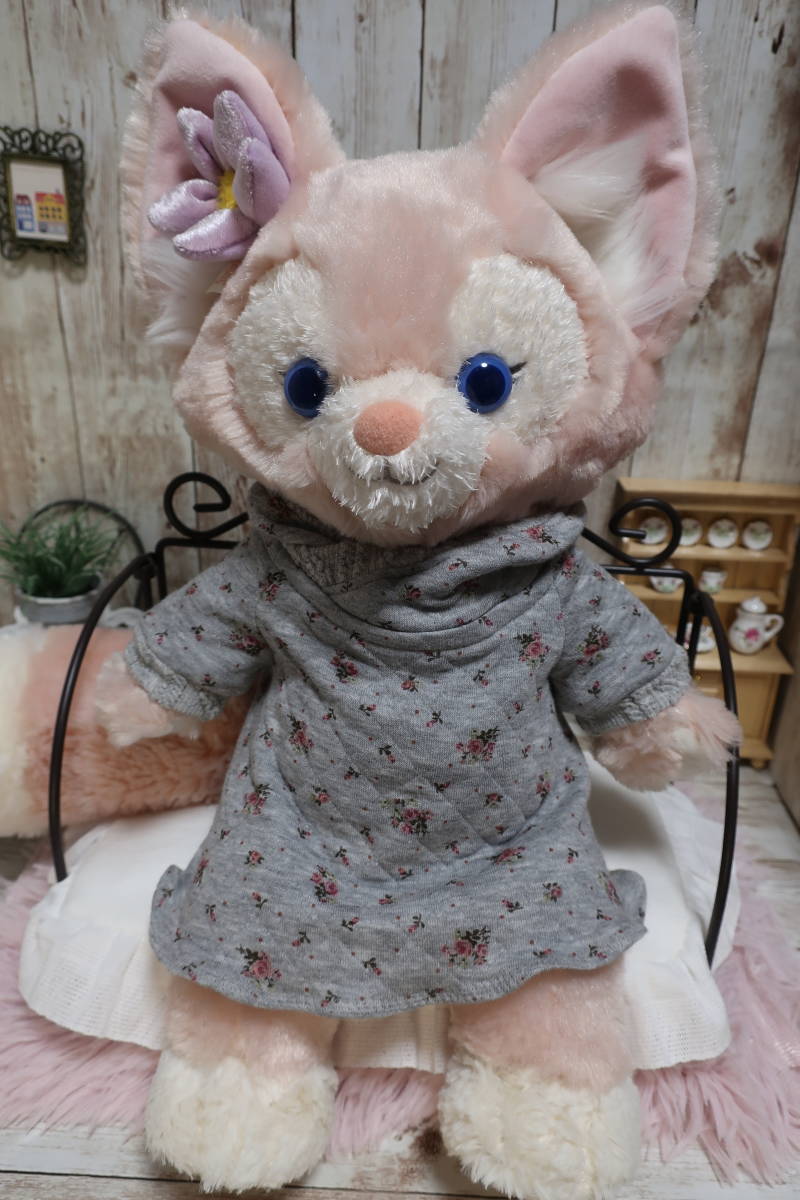 Gray Flowers Lina Belle S Size Costume Stuffed Animal Clothes Handmade Hoodie-style Dress, character, Disney, ShellieMay