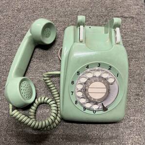 ダイヤル式電話機 緑電話 グリーン  601-A2 日本電信電話公社 ジャンク 古道具 昭和レトロ ヴィンテージ アンティークの画像2