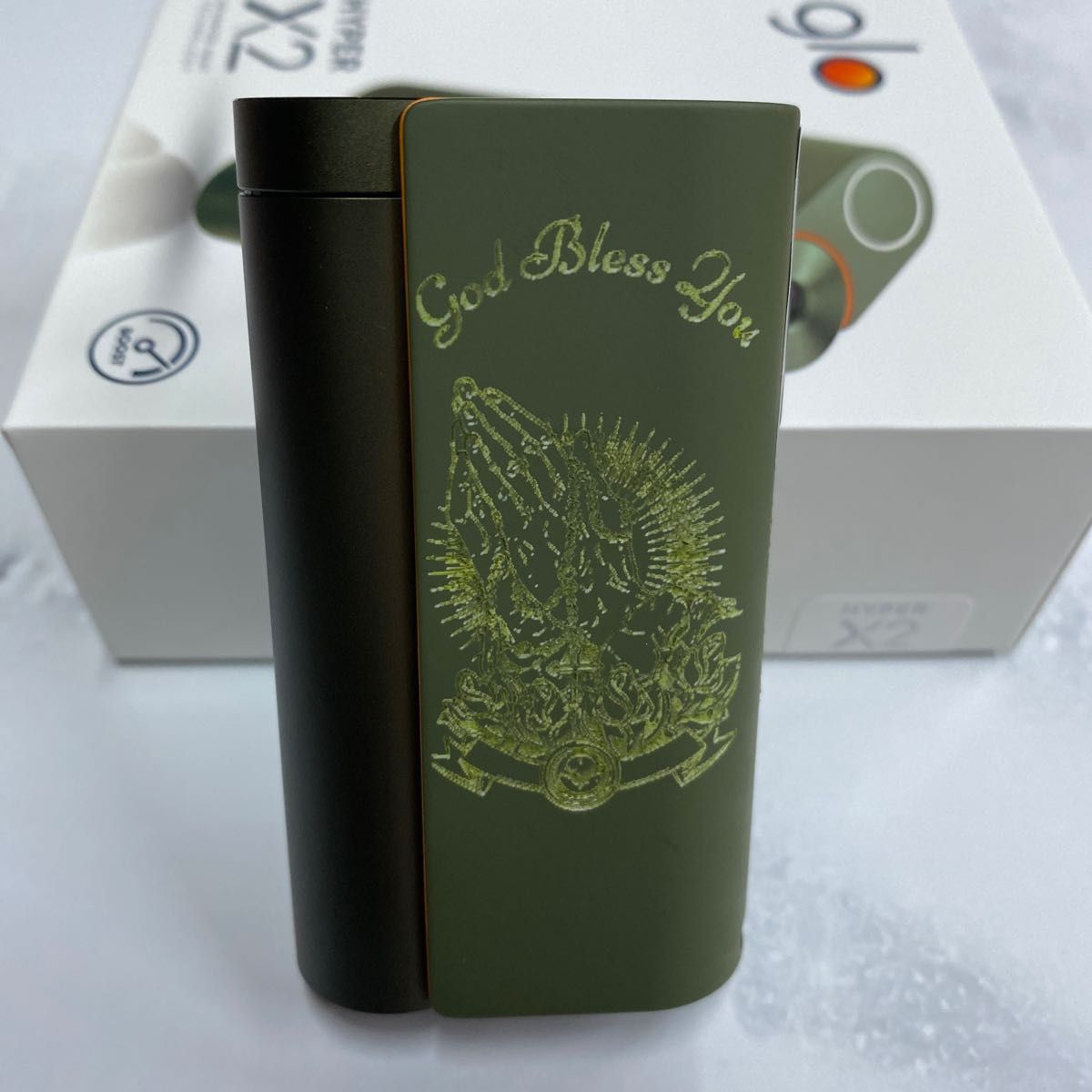 初売り iQOS ILUMA ONE イルマワン レーザー加工 祈り手 ロザリオ 黒
