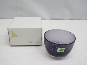 *YC6575 unused goods stone charcoal glass cold sake glass purple .. shot glass sake cup cup sake cup sake cup and bottle free shipping *