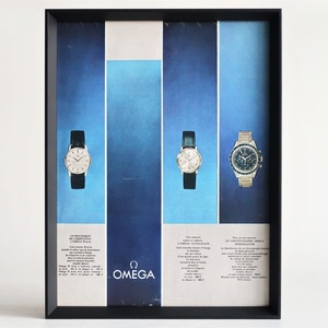 OMEGA オメガ 1963年 腕時計 コレクション Speedmaster スピードマスター フランス ヴィンテージ 広告 額装品 フレンチ ポスター 稀少