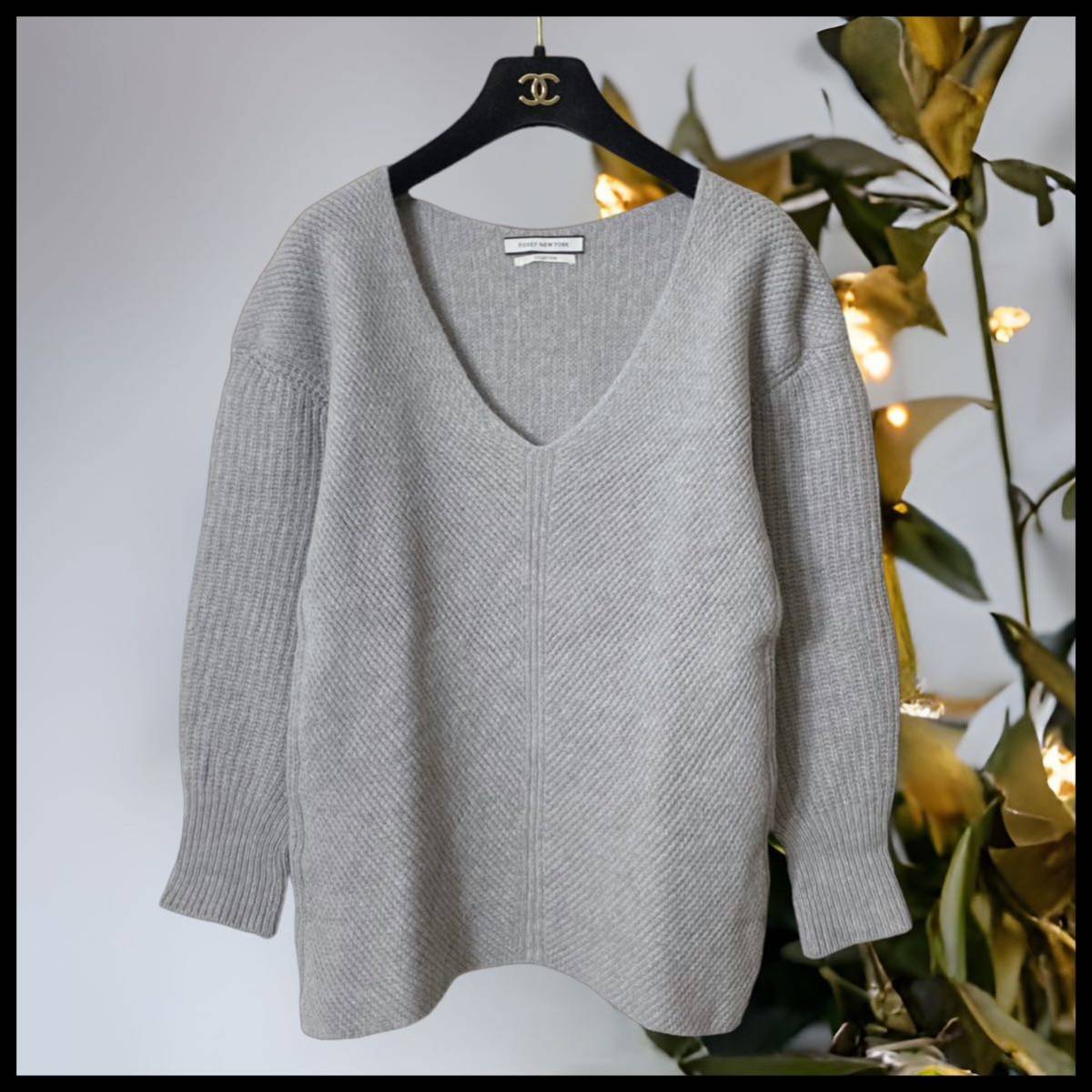 FOXEY フォクシー ハイネックニット セーター カシミヤシルク グレー 38- FOXEY フォクシー ハイネックニット セーター カシミヤシルク グレー 38-