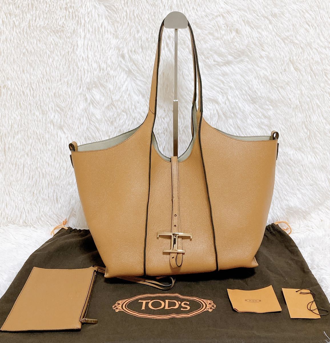 未使用 イタリア購入 トッズ TODs プレントゥ 8サイズ ダークブラウン