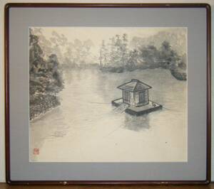 Art hand Auction [正品]★油画★井上惠子水墨画山水画名作★J186, 艺术品, 绘画, 水墨画