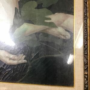【真作】佐々木信平 美人画 裸婦画 高級額装 油彩 8号サイズ 二紀会常任理事の画像8