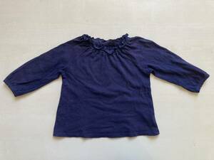 UNIQLO BABY 433127 クルーネックＴ（長袖）69 Navy 90 USED ユニクロ ベビー