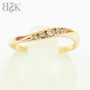 K10 4*C ring diamond D attaching approximately 7 number length width : approximately 2.3mm approximately 1.6g pink gold ring #