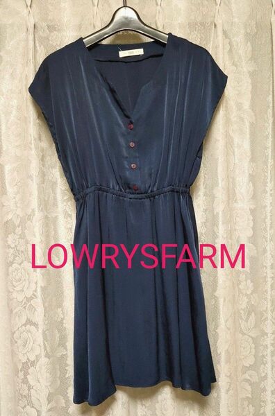 LOWRYSFARM ワンピース 紺色 ネイビー