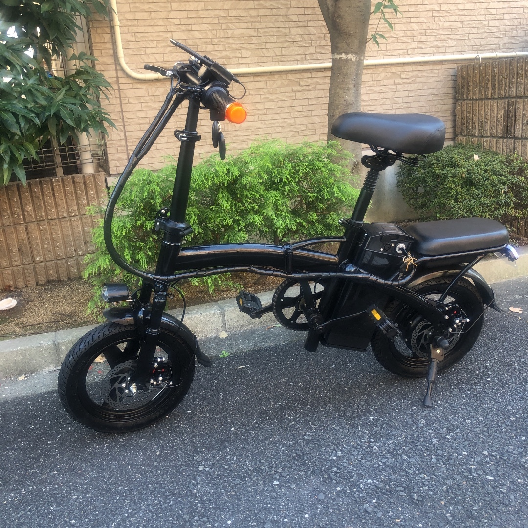 モペット・アシスト電動自転車16インチ折畳み 7.5ah大容量内蔵式バッテリー