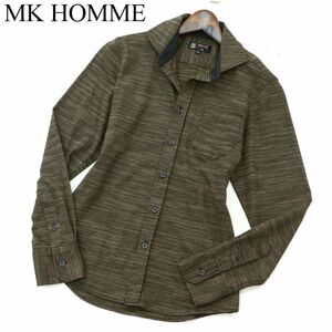 MK HOMME ミッシェルクラン オム 通年 エアスキン コンタクト★ 長袖 スリム シャツ Sz.44　メンズ　A3T00198_1#C