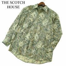 THE SCOTCH HOUSE スコッチハウス 通年 花柄 ペイズリー総柄★ 長袖 シャツ Sz.S　メンズ　A3T00469_1#C_画像1