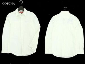 19SS* GOTCHA Gotcha through year back Logo embroidery * long sleeve shirt Sz.XS men's white Surf A3T00096_1#C