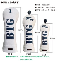 ●送料無料【DR-WN】ブルーティーゴルフ 【BIG BTG - Classicモデル】ドライバー用ヘッドカバーBLUE TEE GOLF HCC1 _画像6