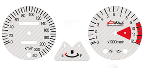 ゼファー1100　ホワイトカーボン調デカール (No.04) メーターパネル、燃料計パネル3点セット