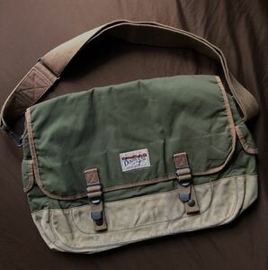 【希少】新品 RRL CANVAS×LEATHER SHOULDER BAG ダブルアールエル レザー キャンバス ショルダー バッグ ラルフローレン