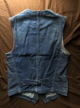 【傑作】極美品 WAGNER WABASH STRIPE VEST ダブルアールエル インディゴ ストライプ ウォバッシュ ワバッシュ デニム ベストXS_画像5