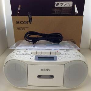 中古★SONY ラジカセ 2021年製 CFD-S70 CDカセットレコーダー ホワイト ソニーの画像1