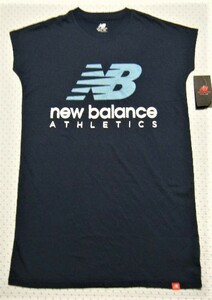  New balance new balancekajuru спортивный One-piece * салон футболка *T платье темно-синий серия размер S[ свободно размер ].. функция 