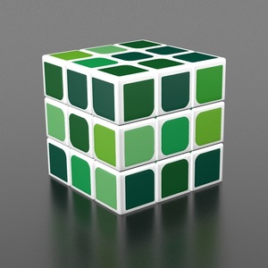 【カラー：緑・白枠】マジックキューブ3レベルマジックキューブクリエイティブカラー子供向け生徒教育玩具セット回転スムーズ