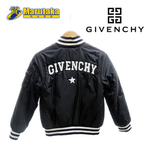 送料無料 ジバンシィ キッズ ロゴ ブルゾン ブラック サイズ：8 H16034 ジャケット アウター GIVENCHY KIDS 子供服