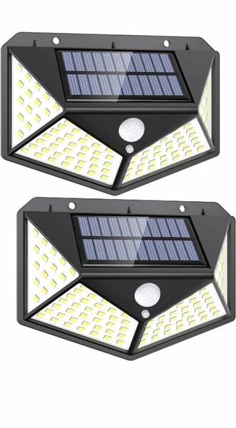 センサーライト ソーラーライト ガーデンライト LED 防犯ライト 屋外 人感センサー ソーラーセンサーライト 4面発光LEDライト２個