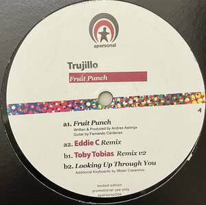 [ 12 / レコード ] Trujillo / Fruit Punch ( Deep House / Disco ) Apersonal Music ディープハウス / ディスコ Eddie C Remix