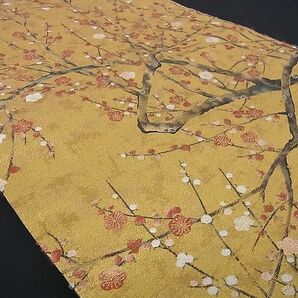 花美人■極上 西陣あさぎ 丸帯 尾形光琳 紅白梅図屏風 松島図屏風 本金経箔 千八百口織 逸品 ps3147の画像3