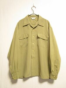 1990's VINTAGE ANN TAYLOR open collar silk blouse 長袖シャツ シルクシャツ ブラウス