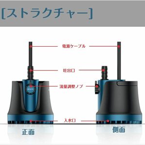 991 【ジャンク】水中ポンプ 底部入水式 循環ポンプ 吐出量1500L/H 最大揚程1.8M 水耕栽培ウォーターポンプ 水族館給水・排水ポンプ の画像2